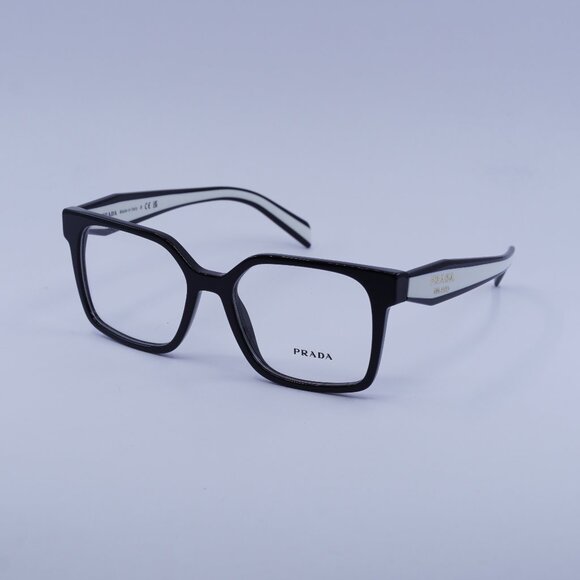 Prada PRB03V 16K1O1 Eyeglasses Black 52mm Square Frame - Picture 1 of 11